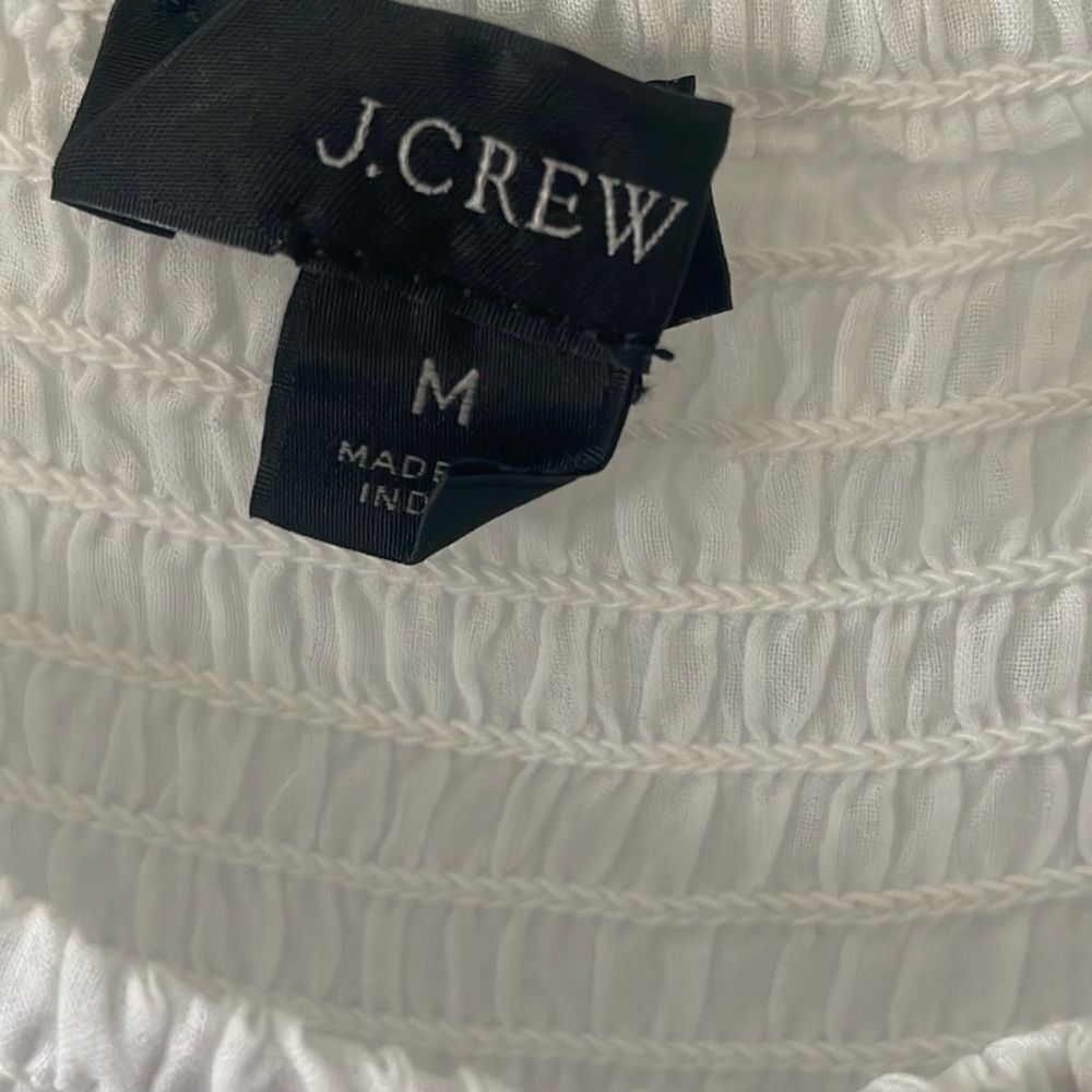 J. Crew White Smocked Flutter Sleeve Tiered Maxi Dress - Picture 5 of 6